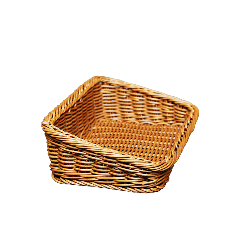 plastic PP rattan display basket for fruit and bread