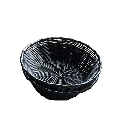 round type PP rattan fruit and bread basket for display