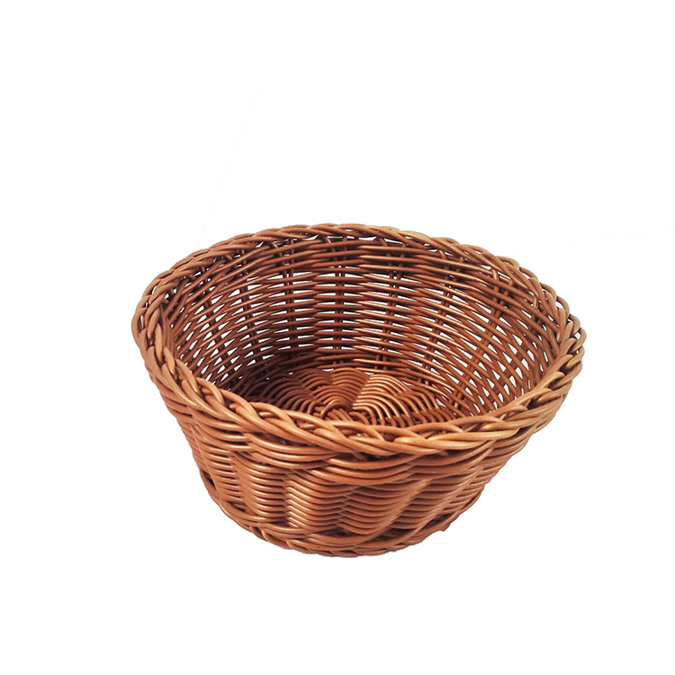  food grade roud type plastic PP rattan display basket 