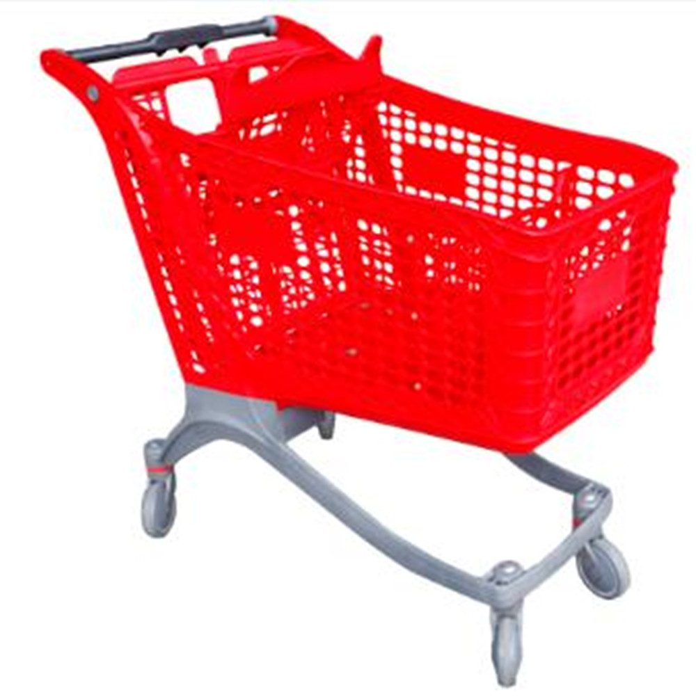 100L plastic shopping carts for supermarket